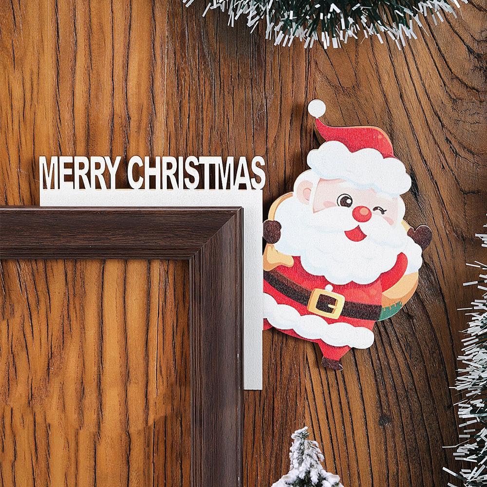 Weihnachts Türdekoration 2-teilig - Holz Santa & Rentier Für Türrahmen