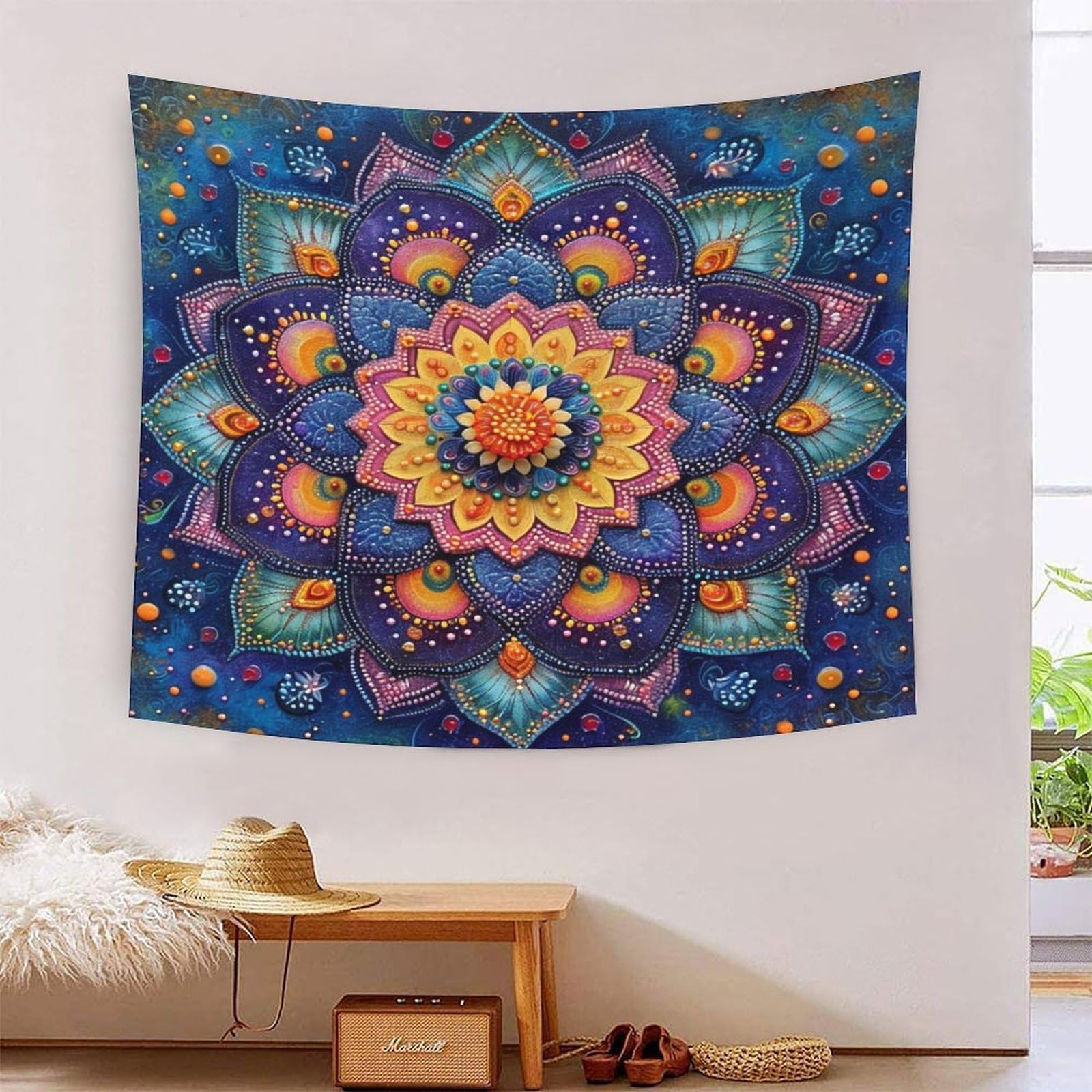 HLXZMCVBT 3D Mandala Print Wall Blanket Home Decoration Bedding Poster Wall Art Tapestry Wall Hanging Tapestry Soft Polyester for Living Room Bedroom Dorm Deco 150cmx200cm