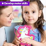 KRAFUN Débutant Licorne 5 pcs Cartes de lacing pour les enfants Âge 3+ | 5 princesse & Licorne cartes de laçage. Construit des compétences motrices fines. Instructions pour l'école maternelle & jeu de tout-petits
