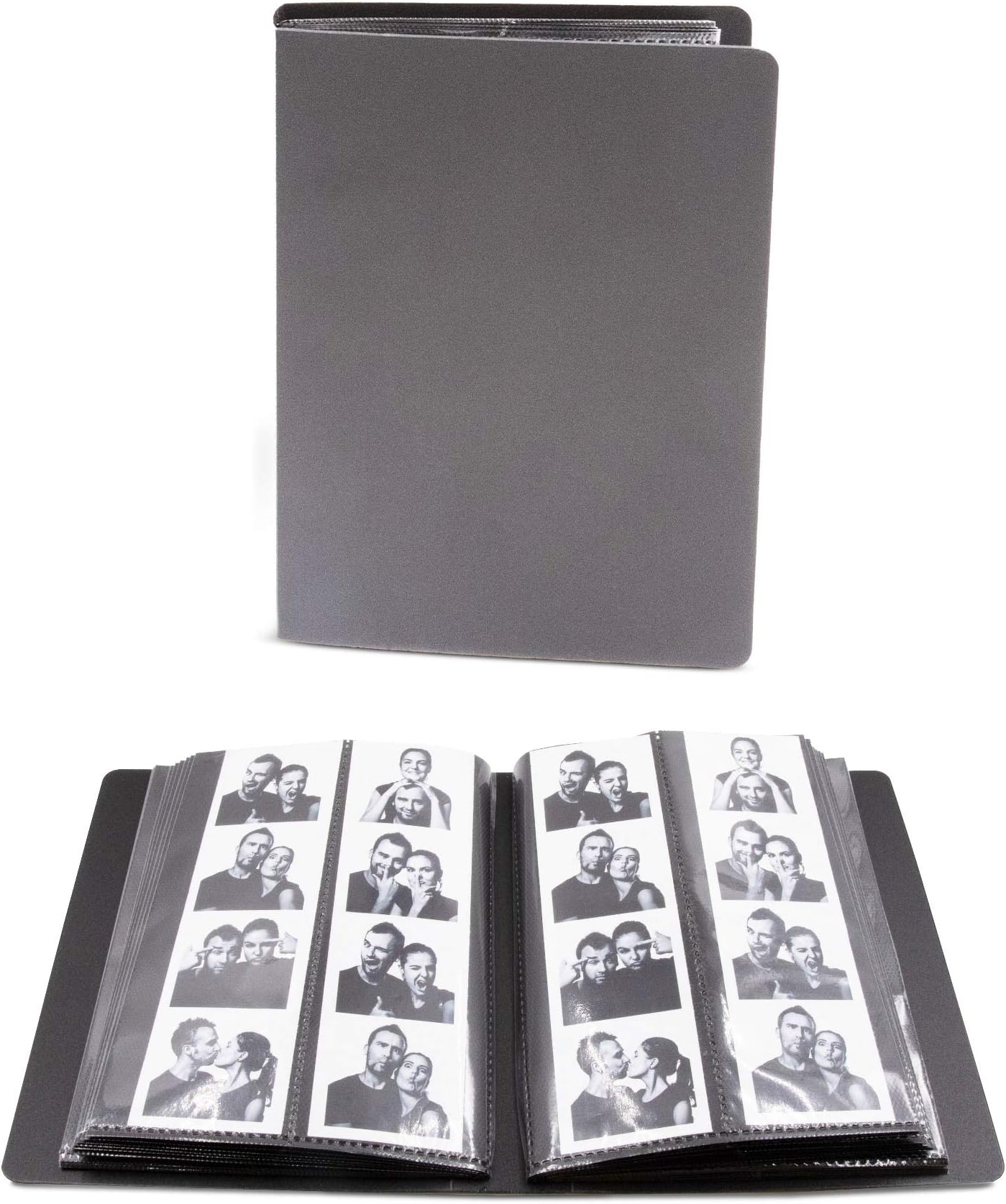 pbf Photo Booth Album | 2x6 Photo Album w/Picture Sleeves | 2x6 Strips Memory Book | Photo Strip Album | Wedding Photo Album for Photo Booth Pictures | 26 Pages, Holds 104 Photos (Black, 1-Pack)