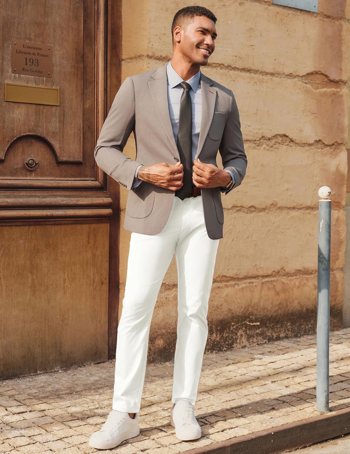 PJ PAUL JONES Mens Golf Pants Stretch Work Dress Pant Casual Classic Fit Lightweight Slacks Trousers with 5 Pockets - Image 3