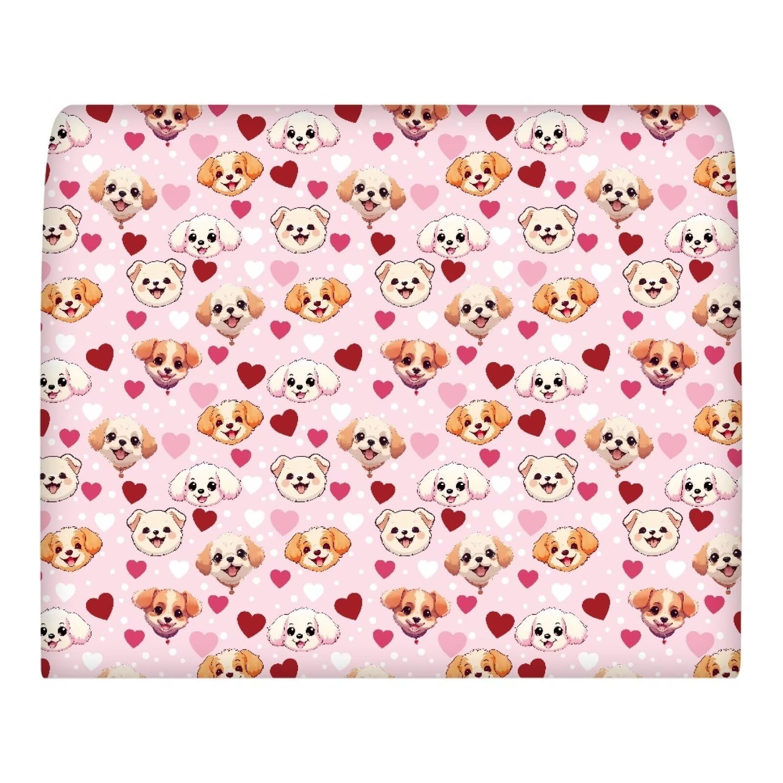 Hechitok Pink Heart Dog Bed Headboard Slipcover, Head Board Cover Protector Stretch Solid Color Dustproof Cover for Bedroom Decor