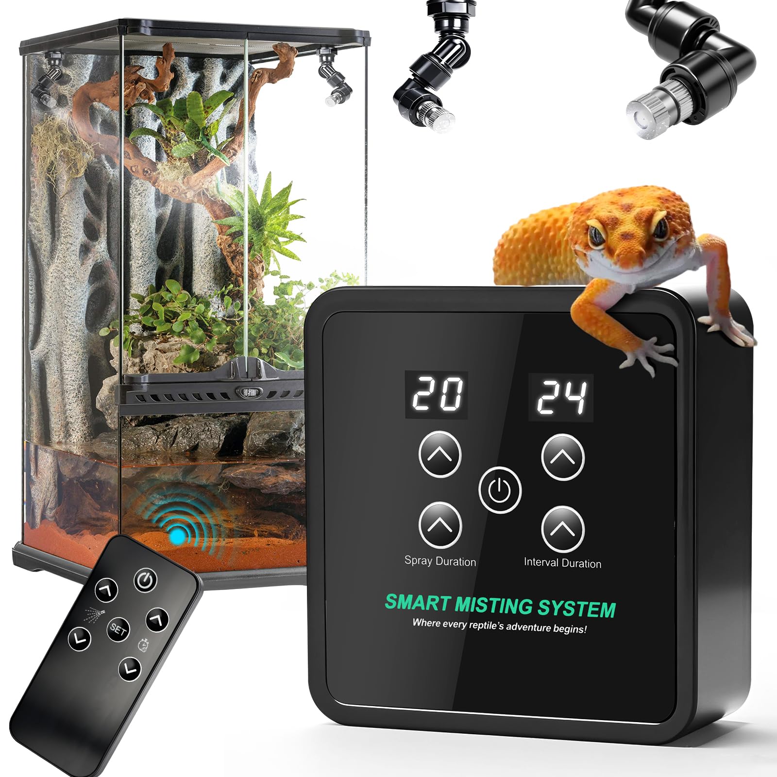 Humidificador de reptiles, sistema de niebla de reptiles
