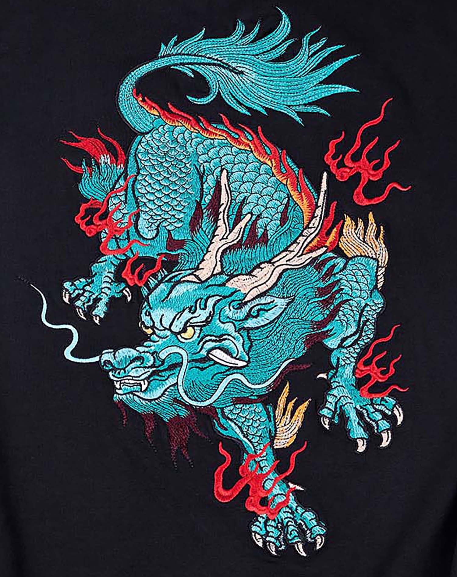 Niepce Inc Streetwear Men's Dragon Embroidered Heavyweight Graphic Hoodies Sudadera con Capucha Hombre (Pack de 1)
