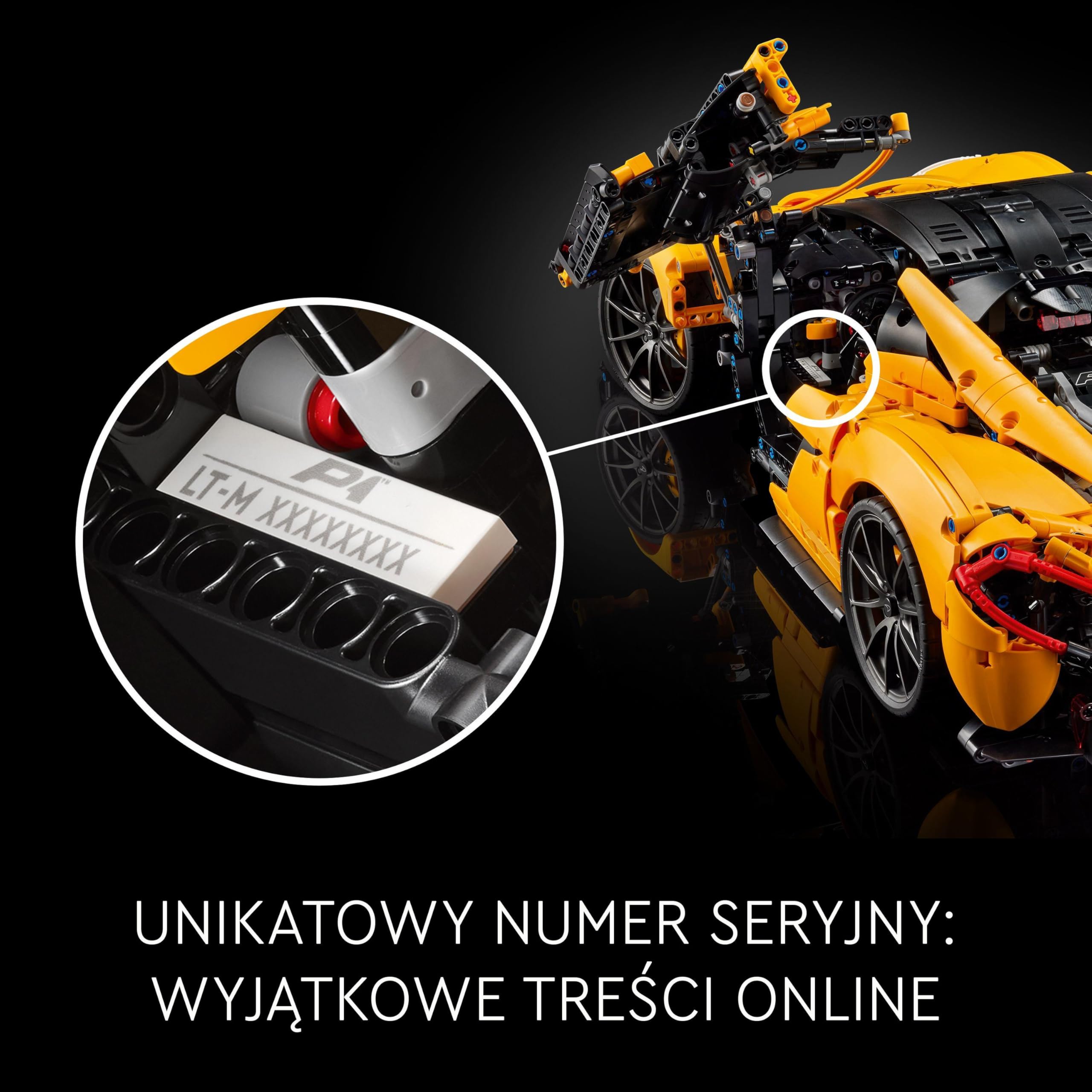 LEGO Technic McLaren P1 42172 | Model samochodu, klocki konstrukcyjne Technic dla dorosłych, prezent dla fana motoryzacji, silnik tłokowy V8, 3893 elementy