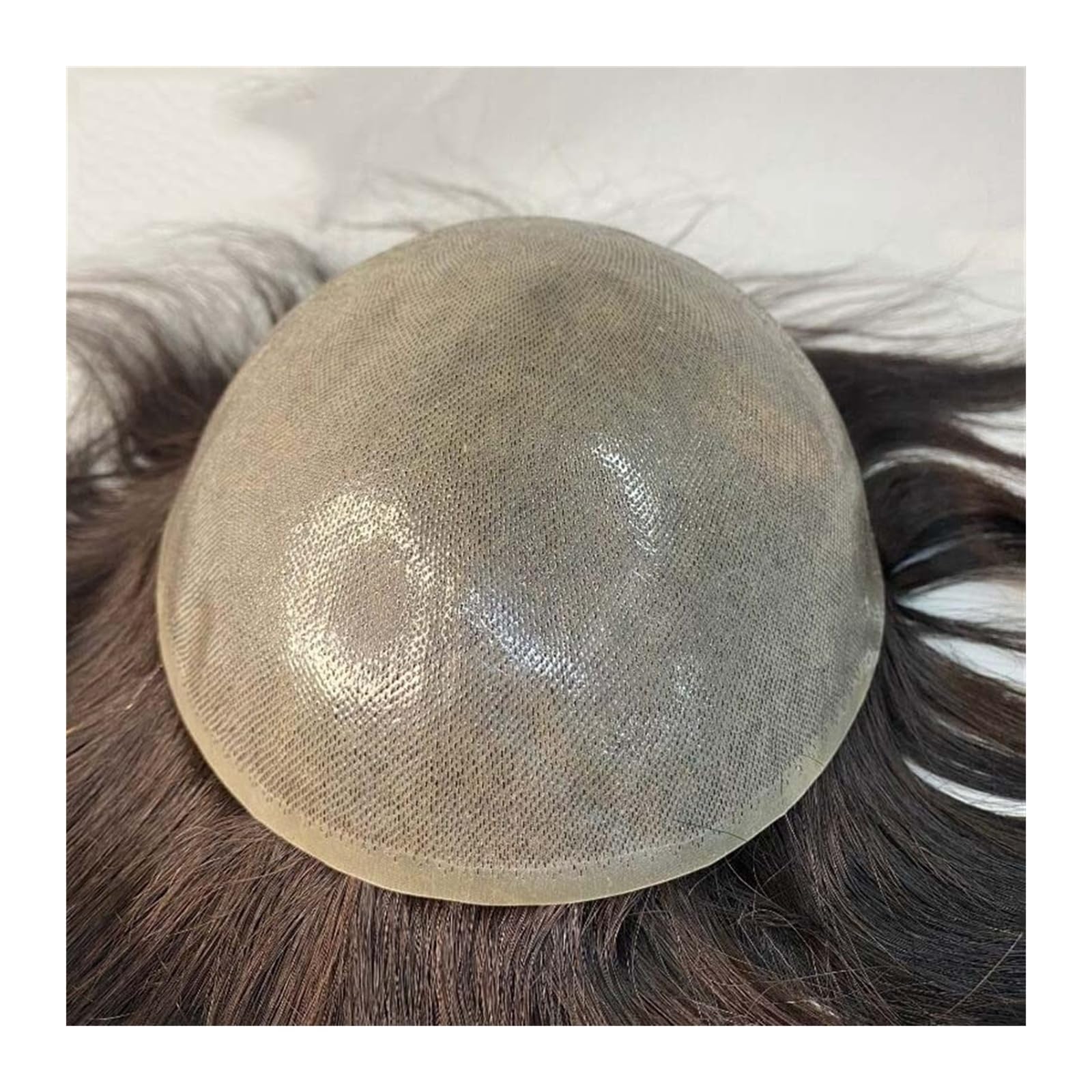 Parrucche Divertenti Toupee da Uomo, Sistema di Sostituzione dei Capelli Veri da 6 ", Pelle Sottile 0,12-0,14 mm Base PU Capelli Maschili durevoli Parrucca da Uomo(7x10)