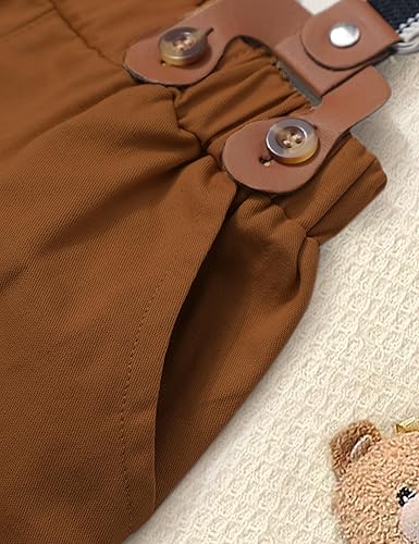 Miniatura 9 de AGAPENG Traje de primer cumpleaños para niño Mr Onederful First Gentleman Bowtie Mameluco con tirantes y sombrero de corona