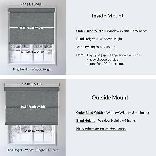 Miniatura 6 de Boolegon Persianas enrollables opacas para ventana, persianas enrollables de tela de lino, persianas para ventana del hogar, dormitorio, cocina,