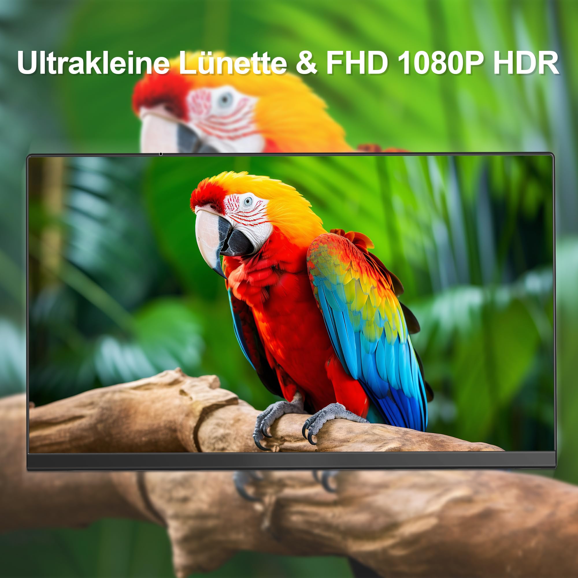 Tragbarer Monitor 15,6'' 1080P FHD IPS mit Lautsprechern USB-C HDMI für Laptop PC Mac Xbox