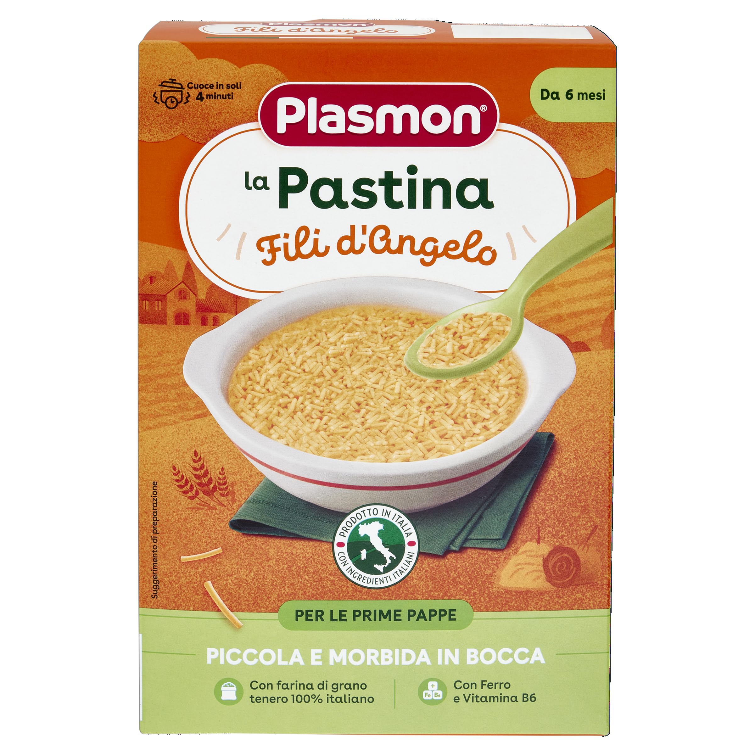 Plasmon Pastina Fili d'Angelo 12x300g, da 6 Mesi