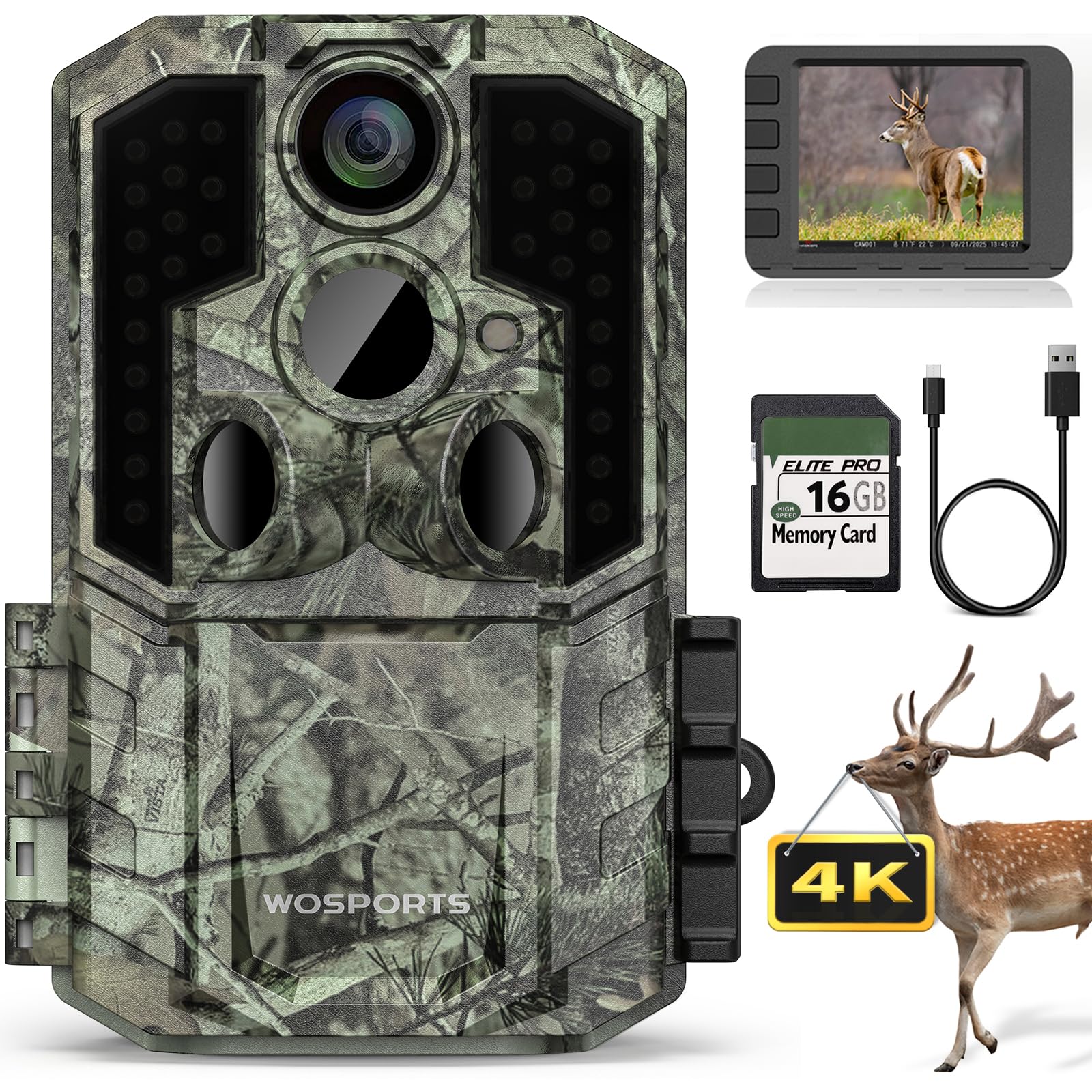 Amazon.com: WOSPORTS Trail Camera(Non-Cellular Non-WiFi) 56MP 4K