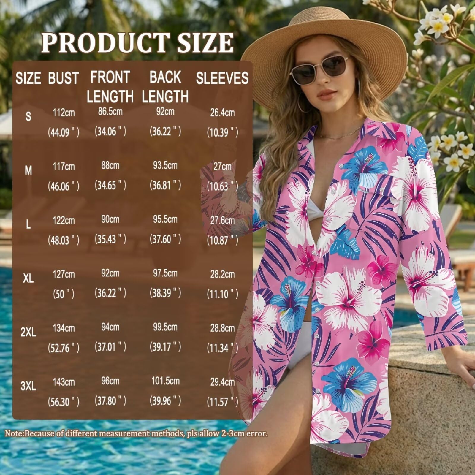 Pareo de playa para mujer, salida de baño para mujer, camisa de vestir de playa con botones y bolsillo, ropa de playa, S-3XL
