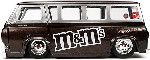 Miniatura 2 de Jada Toys M&M's 1:24 1965 Ford Econoline - Coche fundido a presión con figura roja