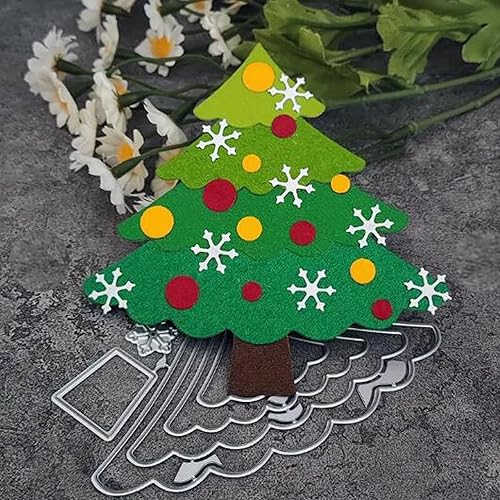 Miniatura 4 de Troqueles de metal de felicitación para árbol de Navidad para hacer tarjetas, troqueles de corte de tarjetas de árbol de copo de nieve de Navidad,