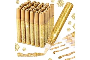 Cholemy Glitter Glue Pens for Crafts, 30 Vibrant Colors Washable Glitter Markers...