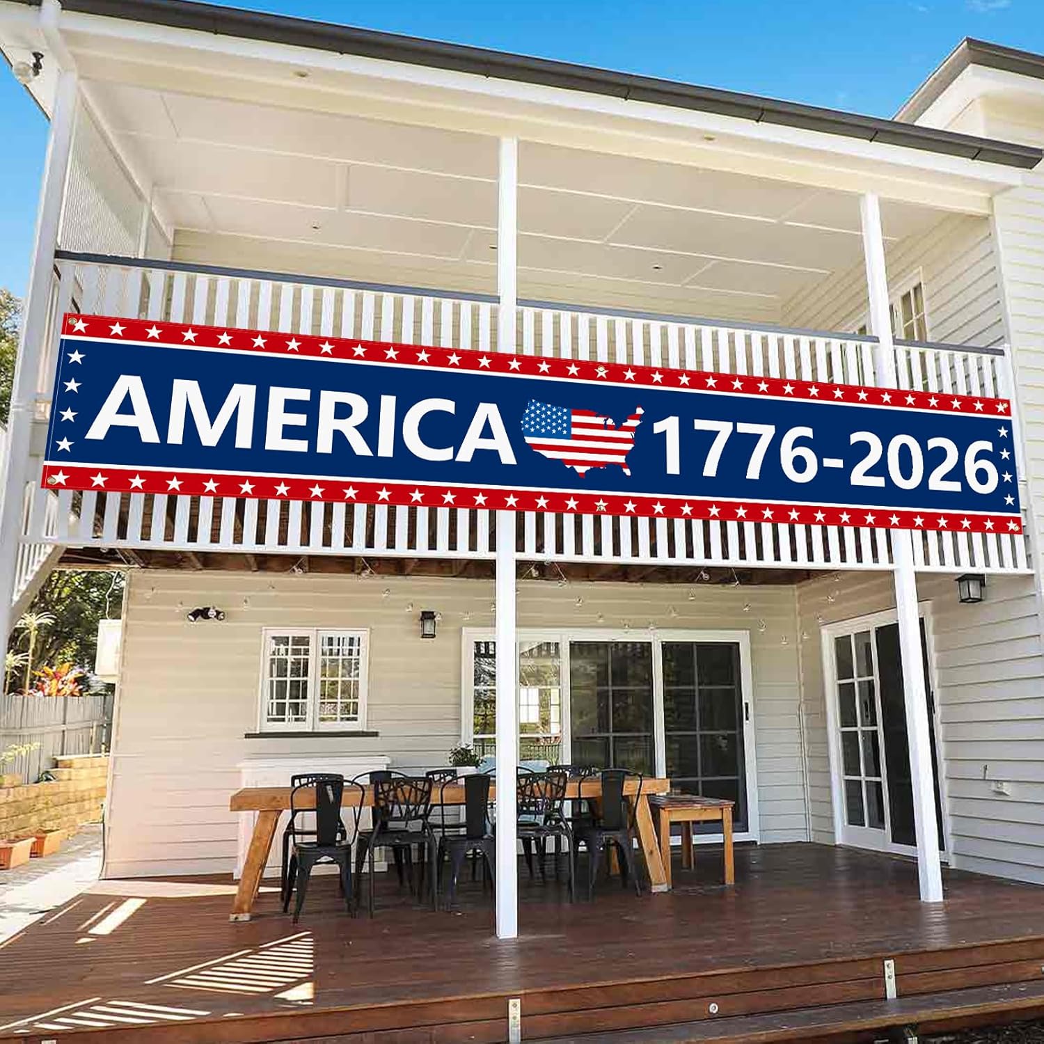 Probsin 250th Anniversary Banner 120" x 20" America 1776-2026 USA 250 Years Birthday Freedom American Map Patriotic Party Supplies Home Decorations for Outdoor, Indoor, Yard, Garden, Porch, Lawn - Image 7