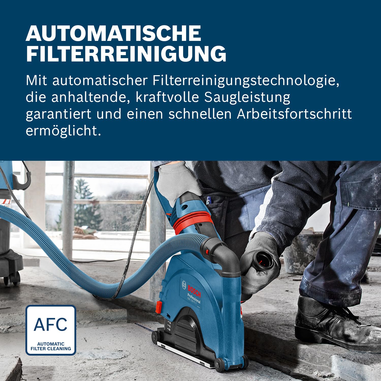 Bosch Professional Nass-/Trockensauger GAS 35 M AFC (Leistung 1200 Watt, 35 L Behälter, 5 m Schlauch)