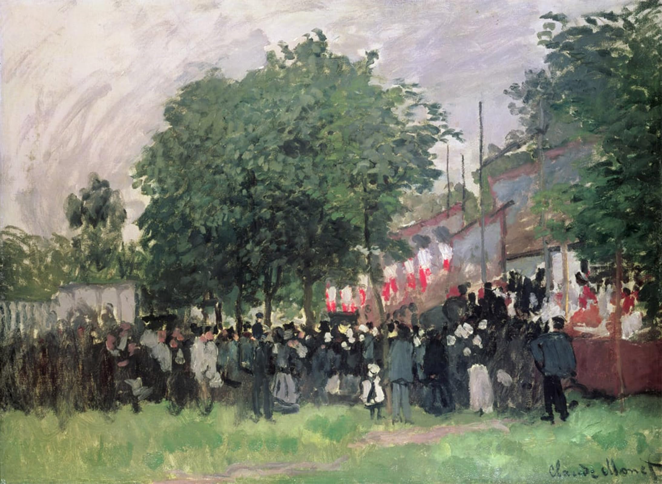 ARTXLXXBN Famous Painting Canvas Artwork Graffiti Print the Fourteenth of July by Claude Monet Portrait Canvas Image for Home Decor 60x90cm