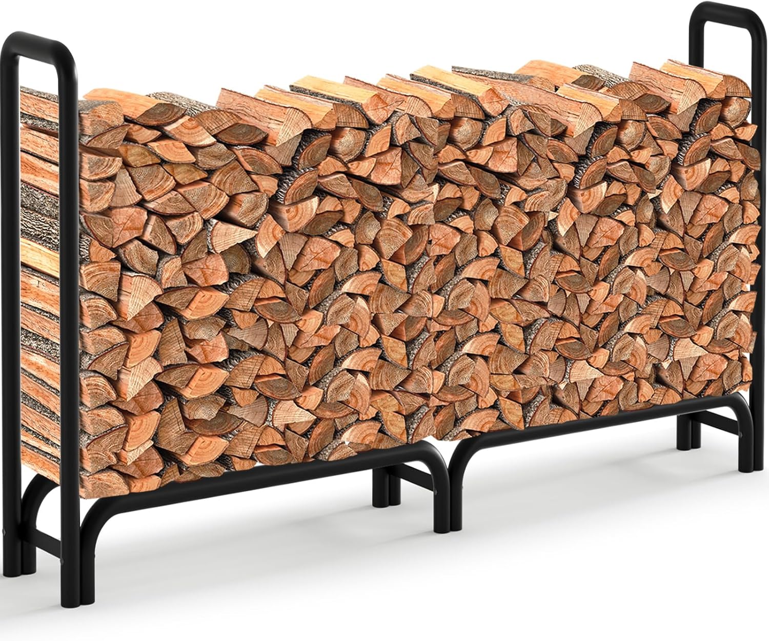 Amagabeli 8ft(244cmx35.6cmx122cm) Fireplace Log Rack Outdoor for
