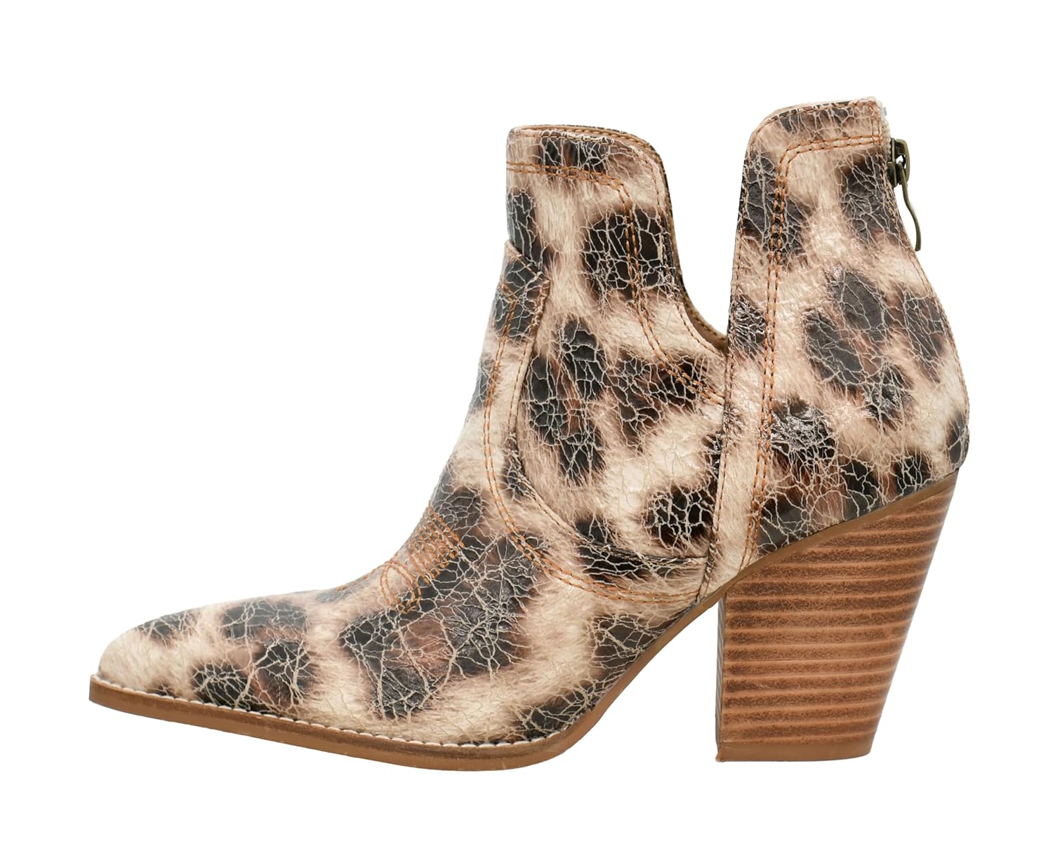 Corkys Footwear Hey Girl Womens Smoke Show Booties - Featuring a 3 5-Inch Stacked Heel A Back Zipper