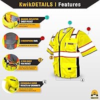 Vista 4 de KwikSafety - Charlotte, NC - Chaleco de seguridad Clase 3 para hombres y mujeres PPE Hi Vis, reflectante ANSI OSHA