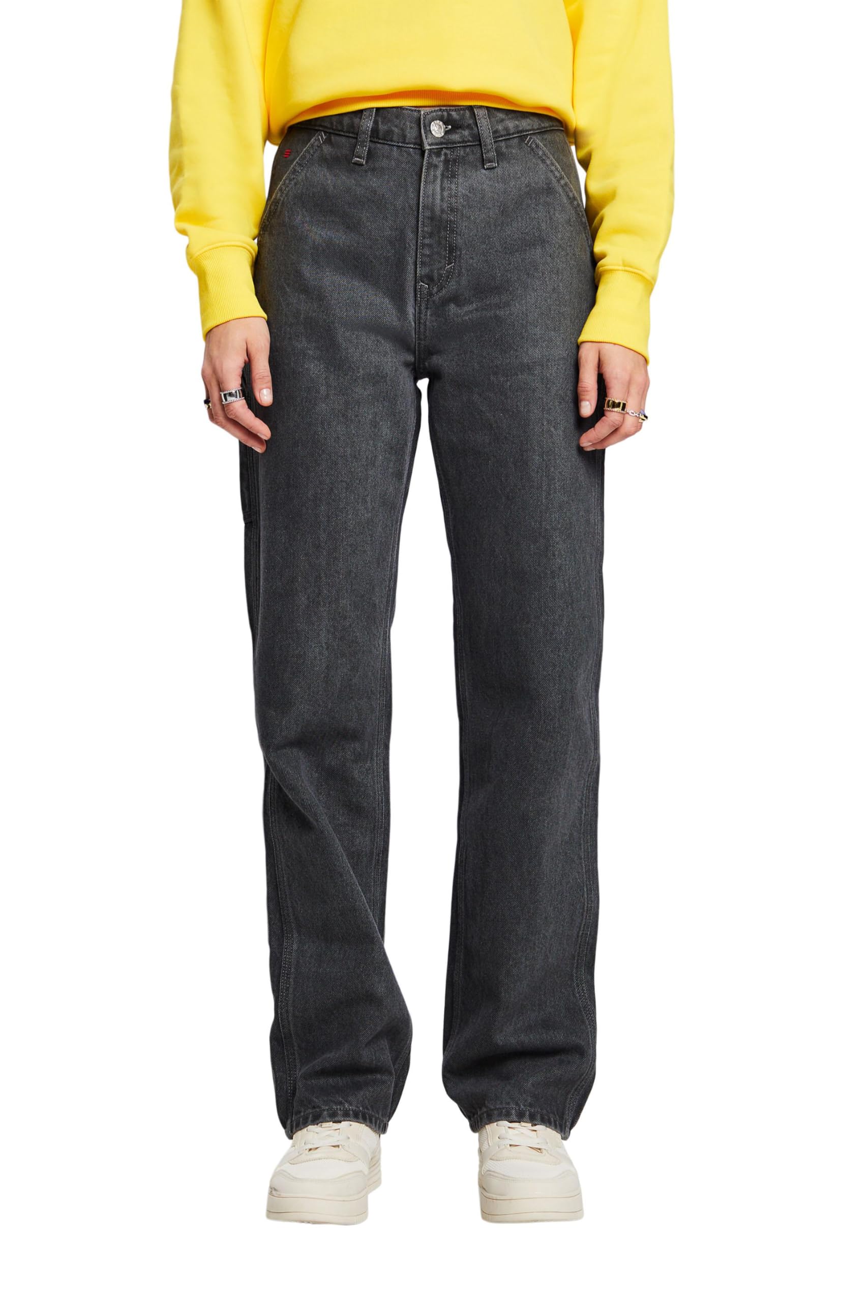 ESPRIT Women's 103EE1B329 Jeans, 912/BLACK Medium WASH,