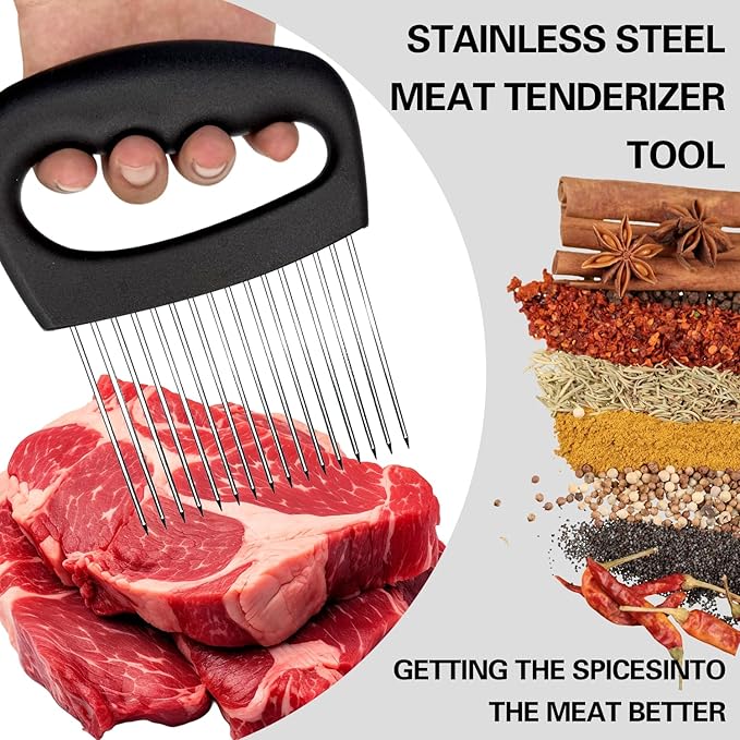 Cortador de Cebolla y Ablandador de Carne Acero Inoxidable 16 Agujas miniatura 4