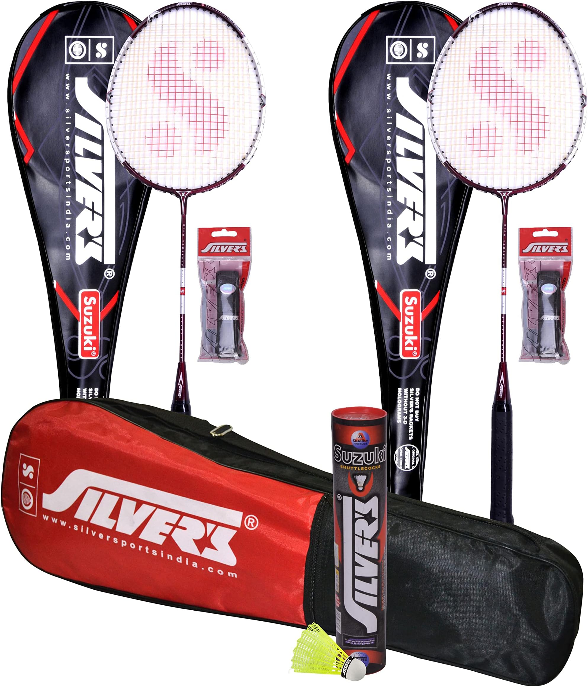 Silver's Suzuki Combo 1 (2 Badminton Rackets, 2 Individual Full Covers ...