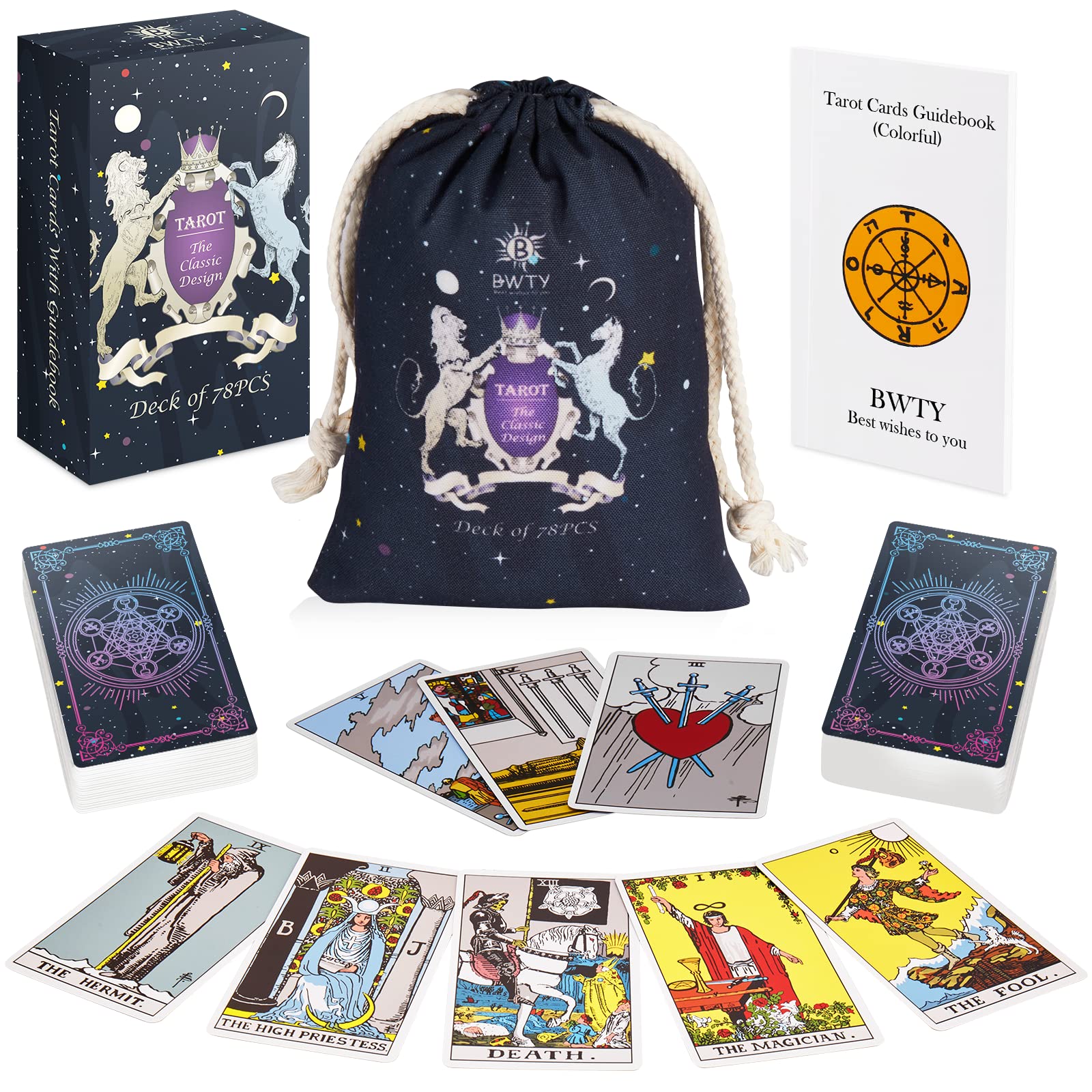 Buy BWTY Tarot Cards Set with Guide Book and 7 Chakra Cards. Learning