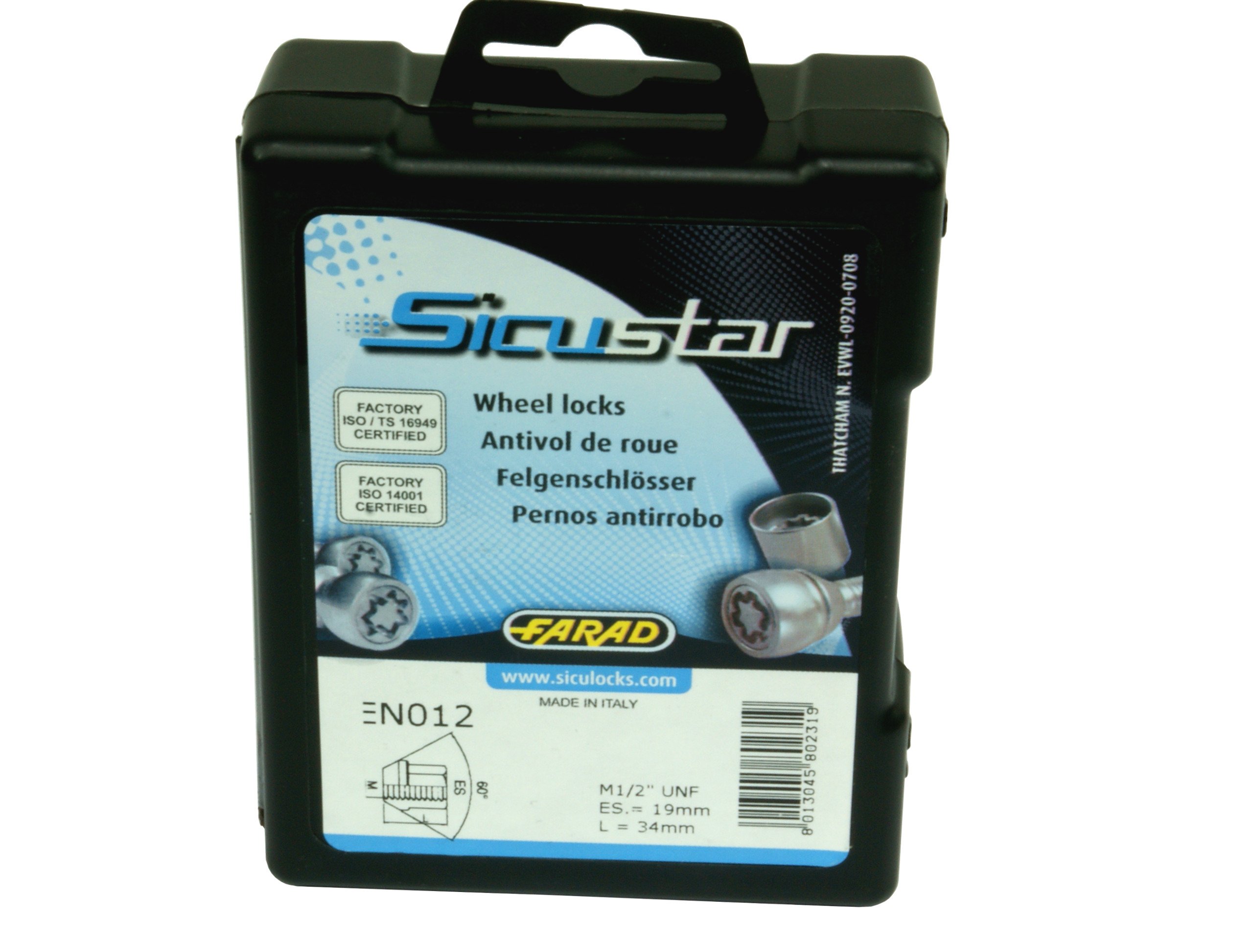 Sicustar Felgenschloss M14x1,5 Länge: 28mm - Kegel 60° - SW 17