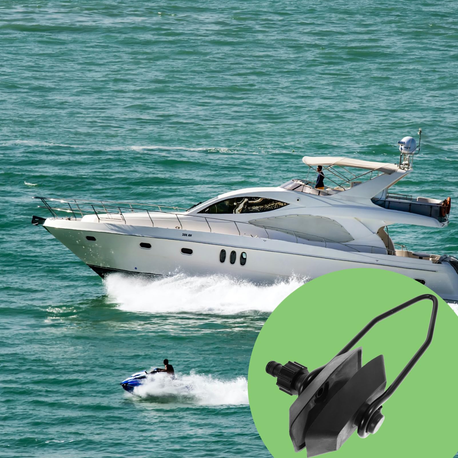 ifundom 1 Stück Universal Marine Flusher Sump Außenbordmotor Wasserspüler Außenbordmotorreiniger Marine Motor Flusher Bootszubehör Motorreinigungszubehör Spülmuffen Schwarz Abs