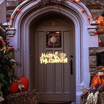 Amazon.co.jp: ハロウィン 飾り 電池式Halloween LED ライト装飾 壁