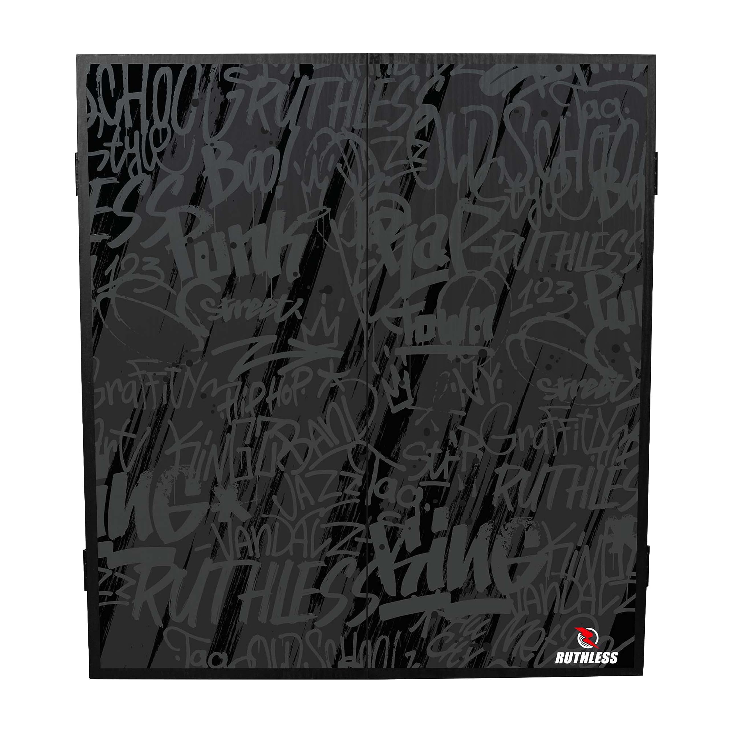 RUTHLESS Dart Board Cabinet | Professional Heavy Duty Square Black Dartboard Storage — image 1