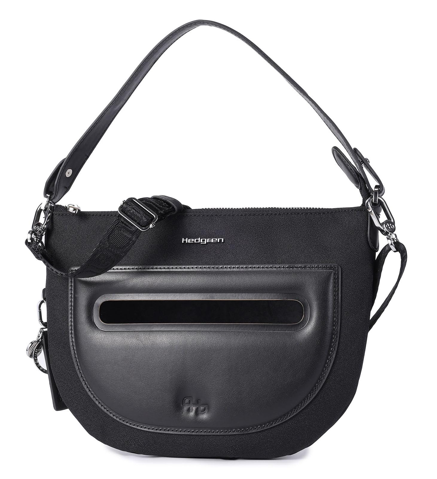 Hedgren Bonbon L, Halfmoon Crossover L + RFID Unisex Dorosły, Czarny