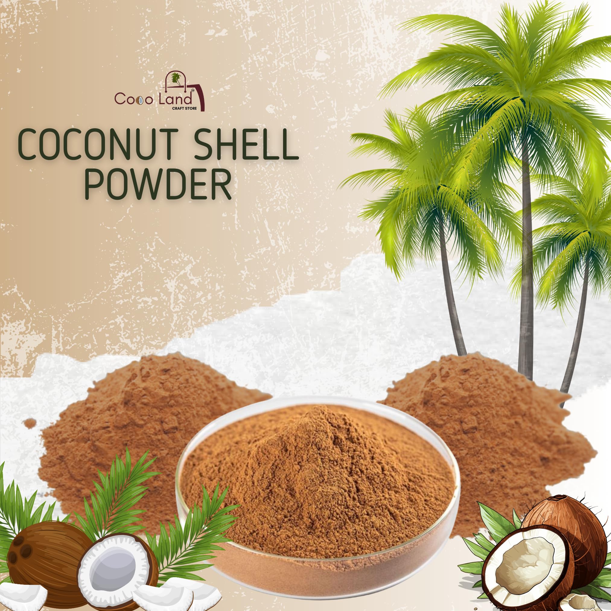 Coco Land COCONUT SHELL POWDER 180g | Natural Coconut Shell Dust
