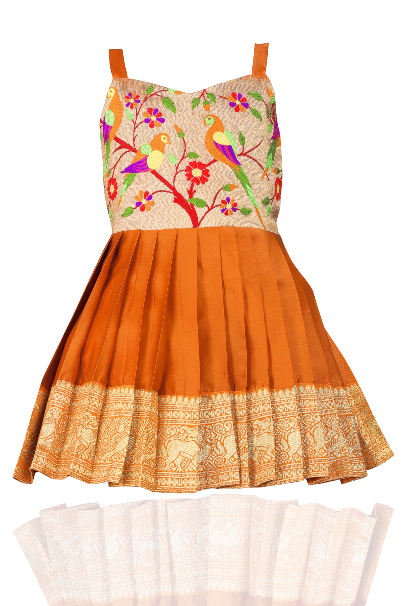 Sponsored Ad - South Indian Traditional Pattu Pavadai Tapeta Silk Frock Dress for Baby Girls