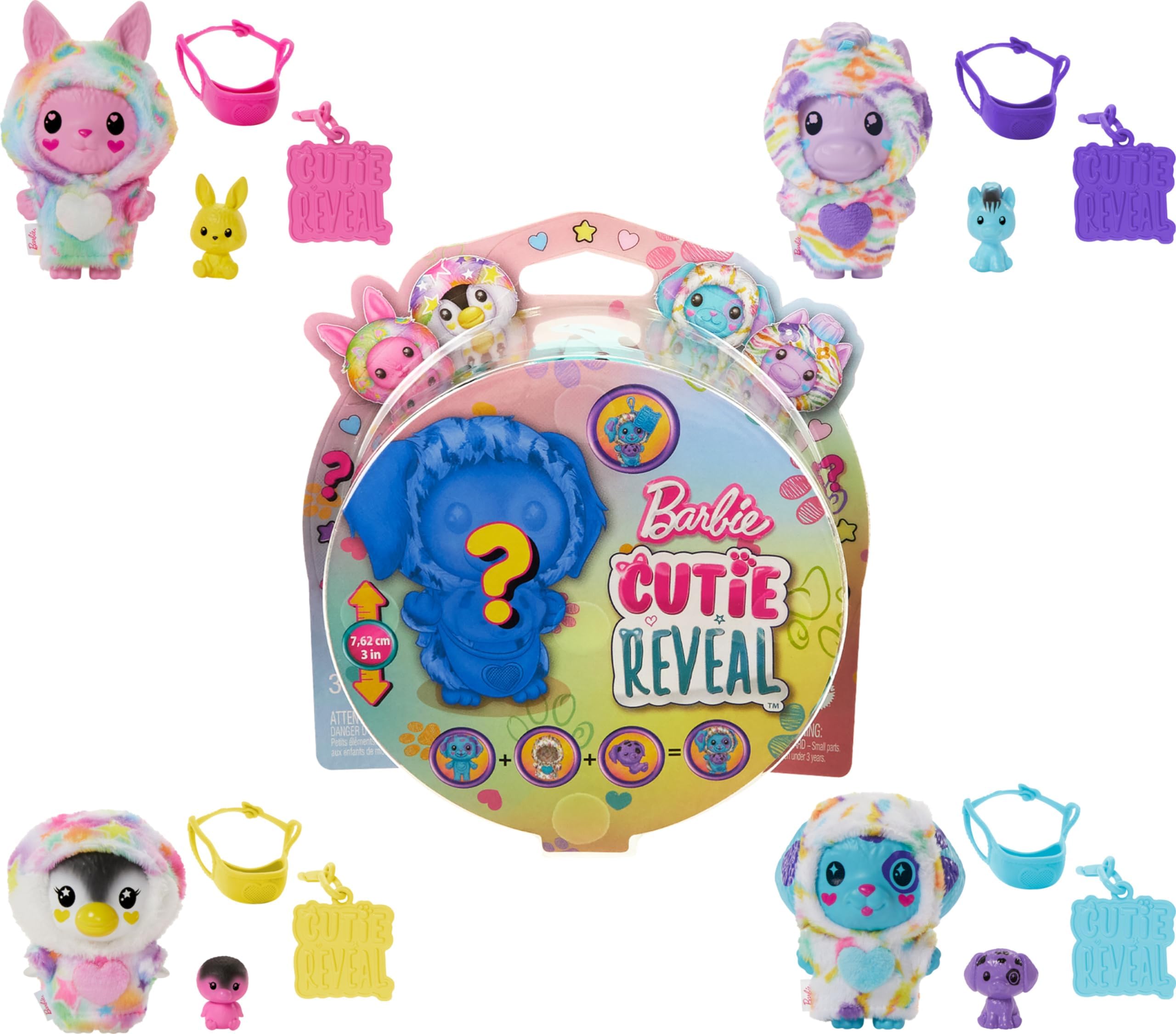 Cutie Reveal Animal Color Dream-Themed Pet & Accessories with 5 Surprises Including Mini Pet, Color Change & Clip