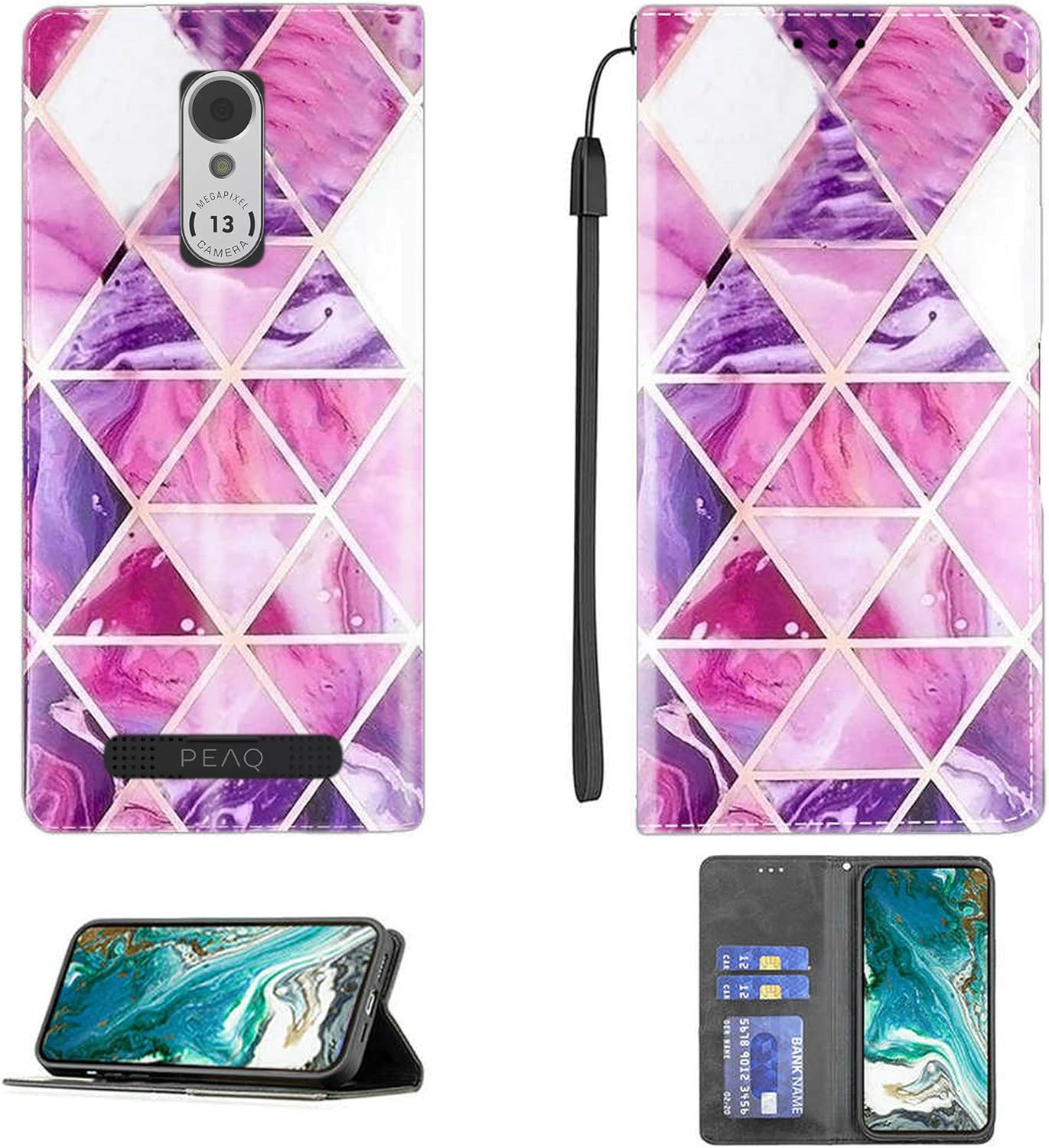 Case for Peaq PSP 400 Case Compatible with Peaq PSP 400 Phone Case Cover PU Leather Kickstand Magnetic Wallet Case CPT22