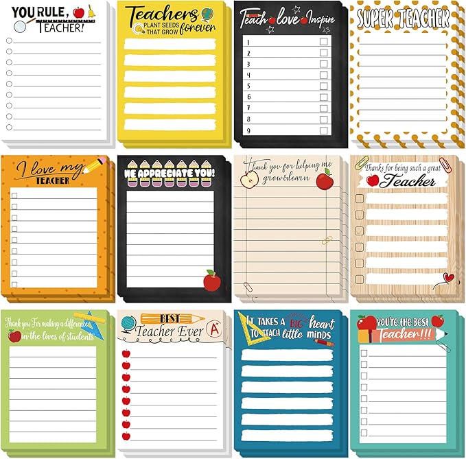 Pajean Teacher Notepad Sets Lined Notepads Teacher to Do
