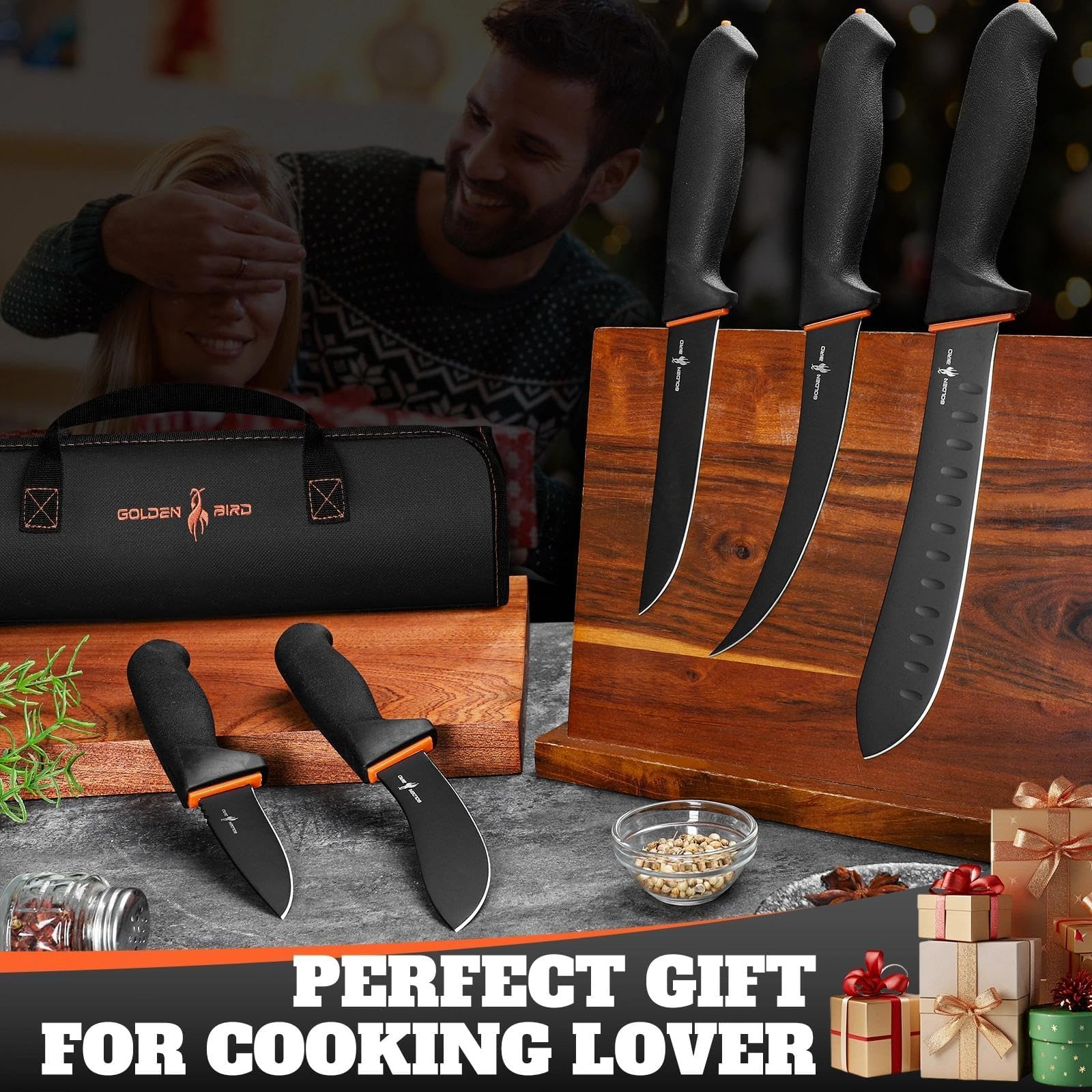 Golden Bird Butcher Knife Set - Meat Processing Knives -6 Golden Bird Butcher Knife Set - Meat Processing Knives -6