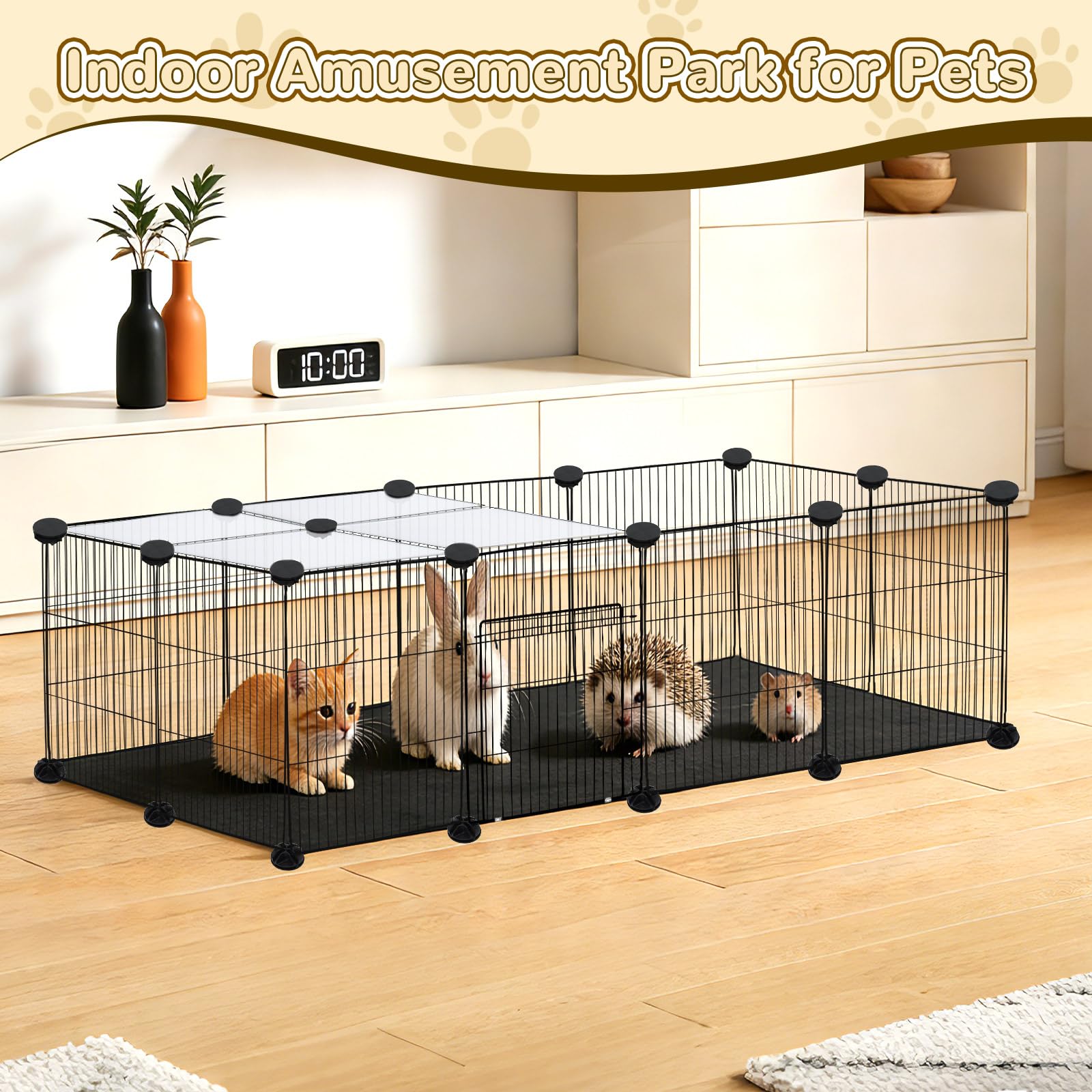 Amazon.co.jp: PETKNOWS 21パネル 小動物ベビーサークル モルモット