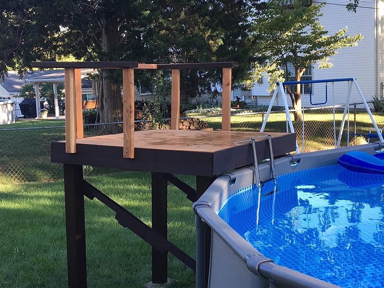 Scala Pieghevole per molo/Barca a 2/3/4 gradini, in Acciaio Inox 316 Resistente, per imbarcazioni, Yacht, Piscine e pontili, Portata 150 kg/330 libbre (Un Solo Colore, 2 gradini)