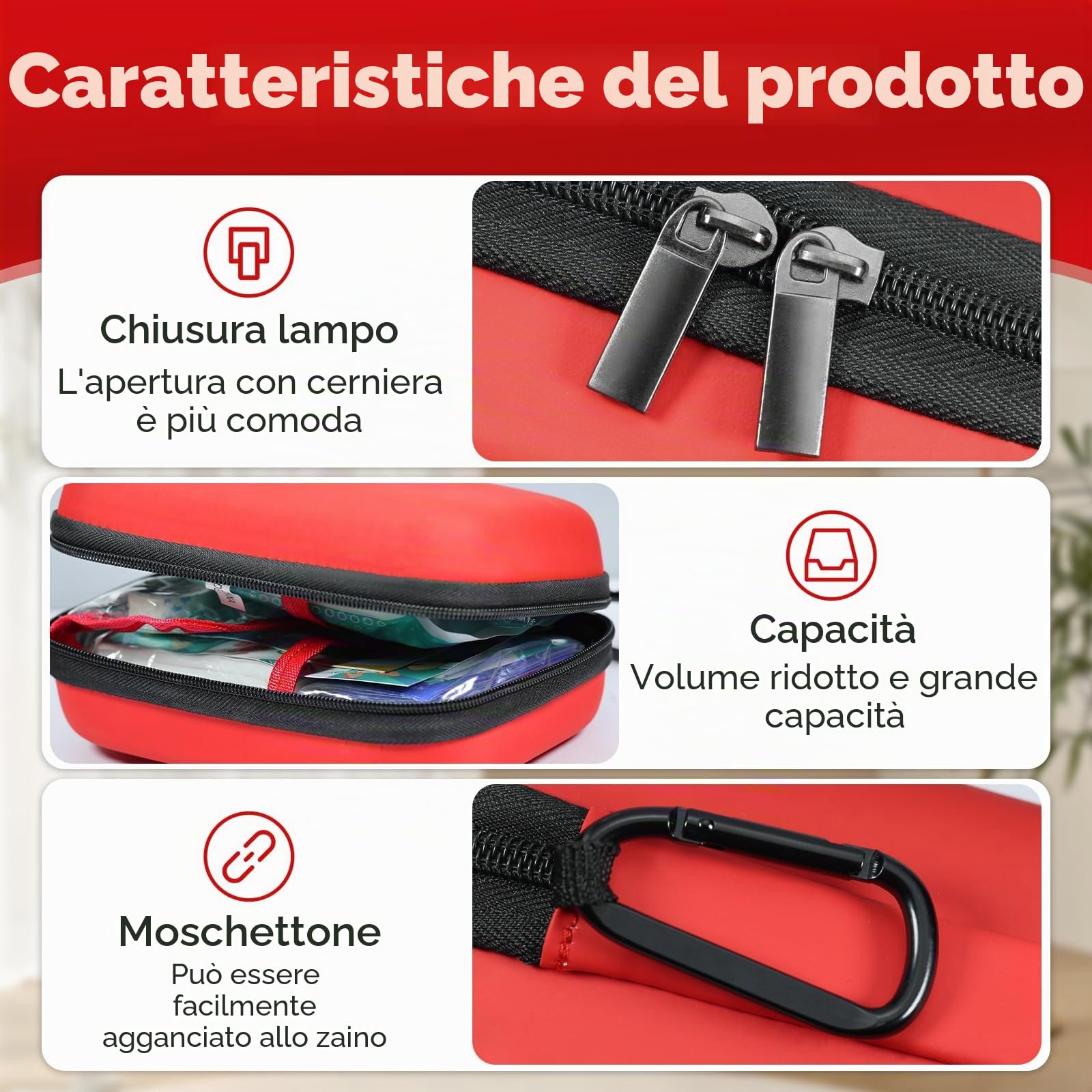 General Medi Kit di Primo Soccorso Professionale 170 Pezzi - Per Casa, Auto, Barca Ufficio, Moto, Roulotte, Sport, Trekking e Campeggio