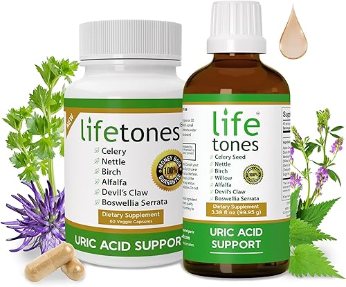 Miniatura 2 de Lifetones - Paquete de soporte de ácido úrico - Tintura y cápsulas - Comodidad articular, muscular y nerviosa - Aumenta la flexibilidad