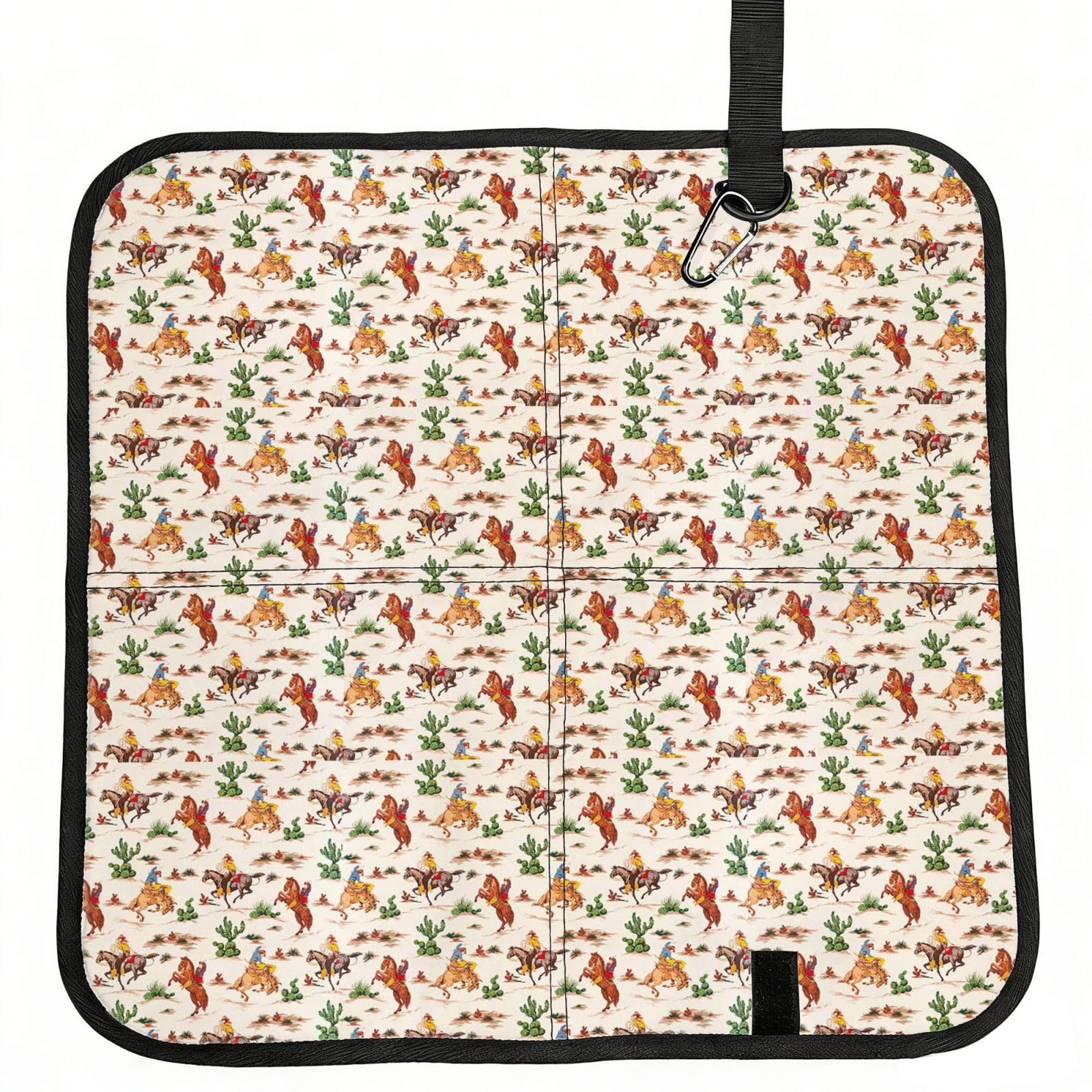 ERCgad Cowboy Ride Horse Print Foldable Seat Cushion Portable Chair Pad Lightweight Travel Outdoor Office Home
