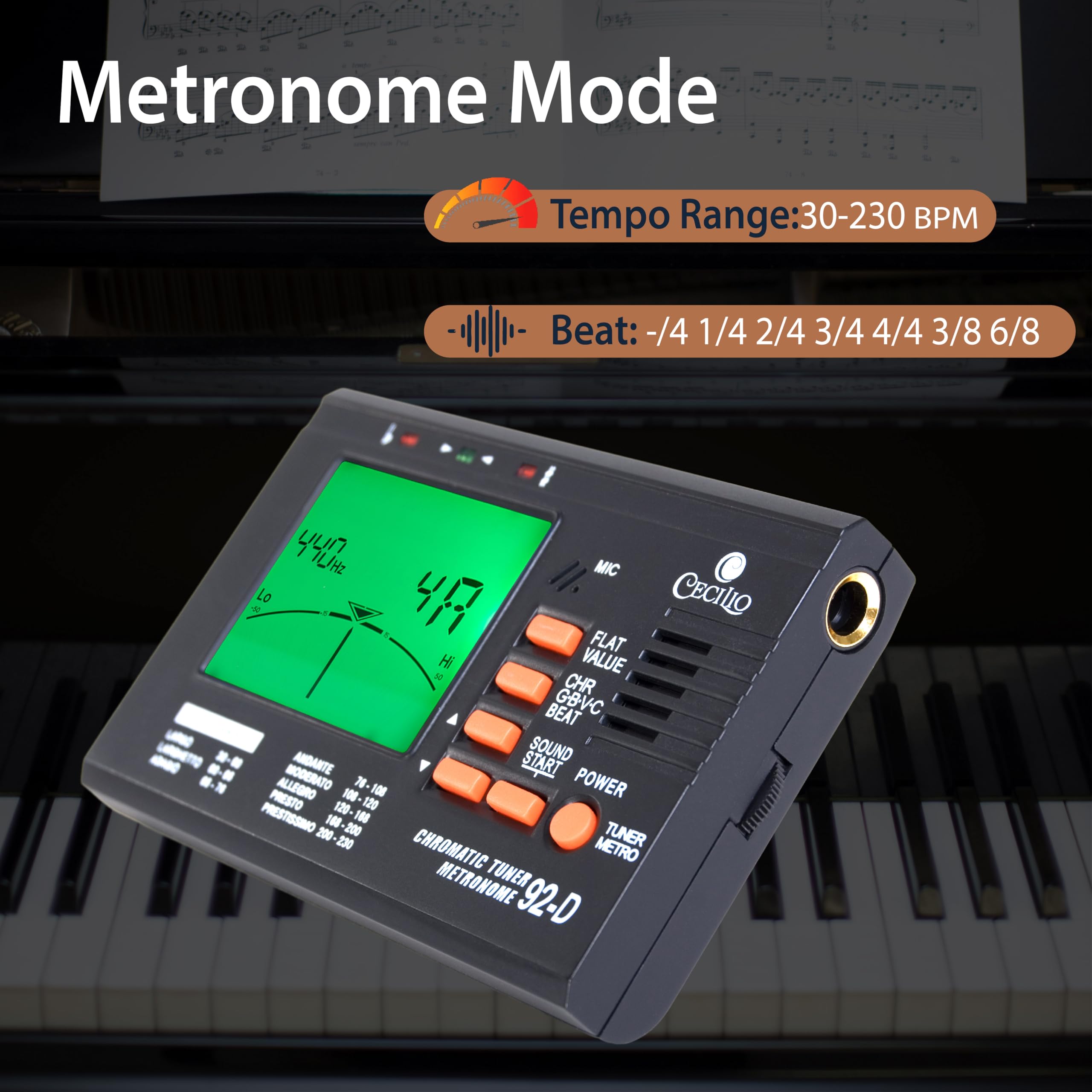 Cecilio Díaz 92-d chromatisch/-String-Tuner mit Metronom