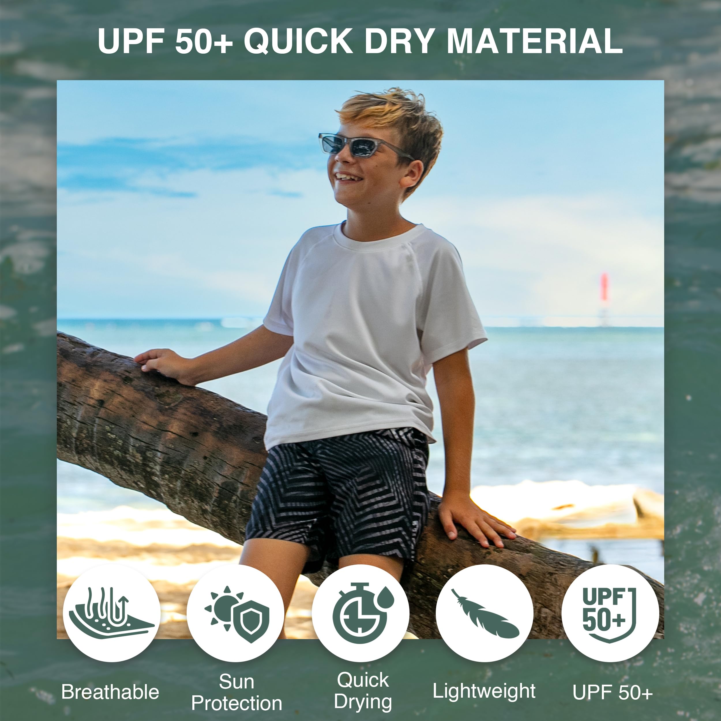Kanu Surf Barracuda Quick Dry UPF 50+ Beach Swim Trunk Bañador para Hombre Niños (Pack de 1)