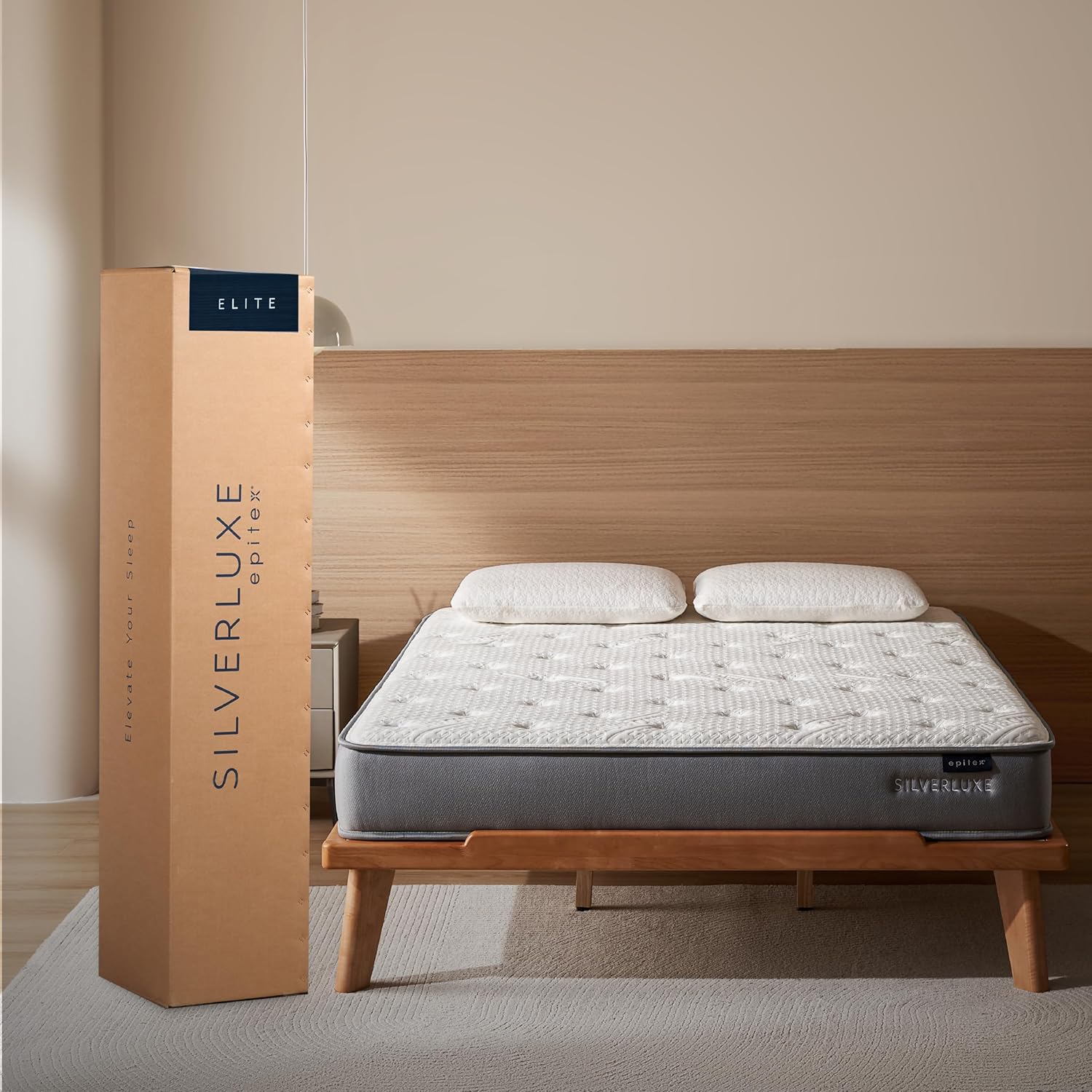 EPITEX Silverluxe Twin Mattress, 8 Inch Gel Memory Foam Twin Mattress in a Box, Individual Pocket Spring for Low Motion Transfer, Medium Firm, Gray