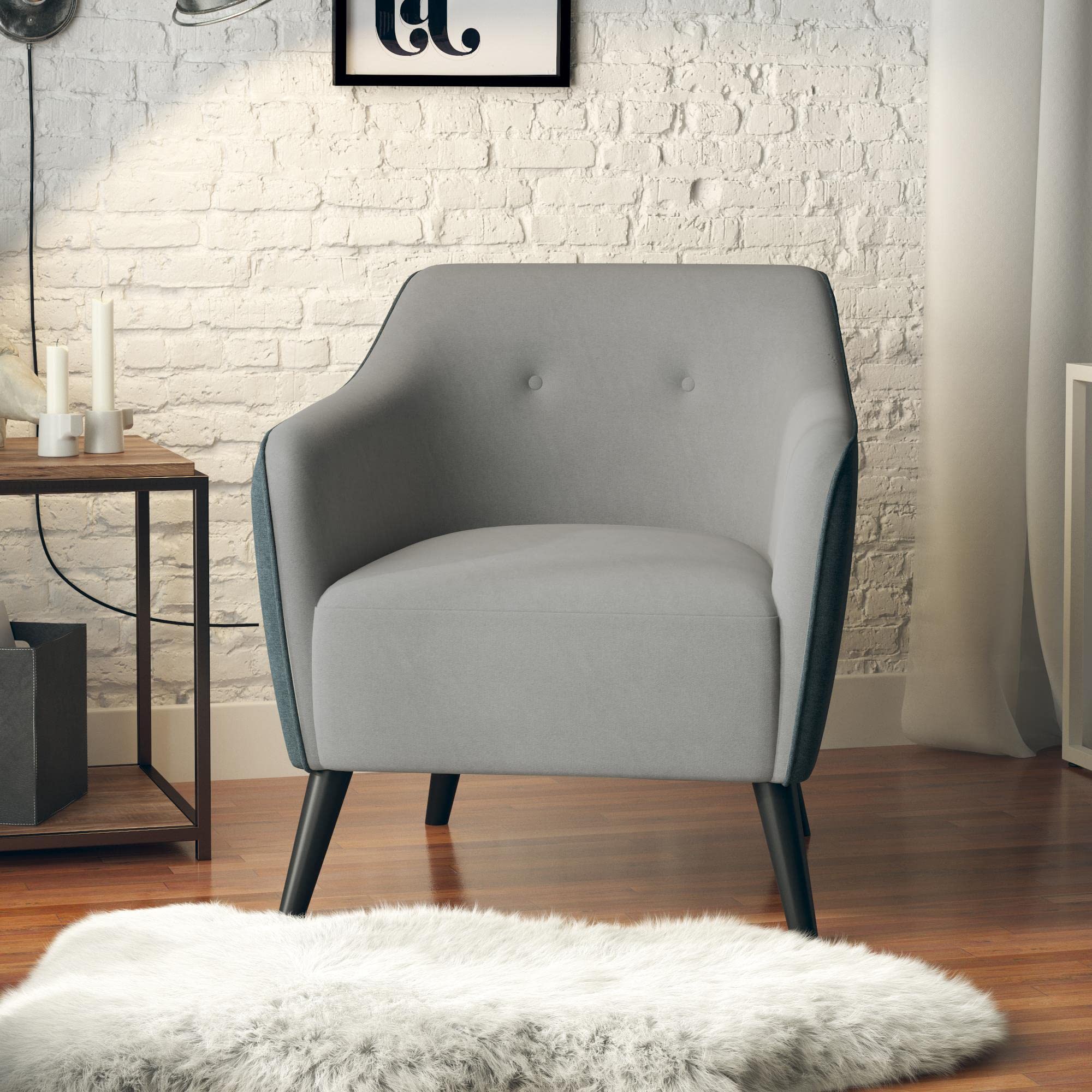 DHP Furniture Kayden Accent Chair Grey Chenille