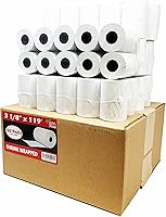 Vista 24 de (100 rollos) 2 1/4 x 50 Rollos de papel térmico para recibo de 55 GSM, papel alemán de calidad premium, se adapta a todos los terminales de tarjetas